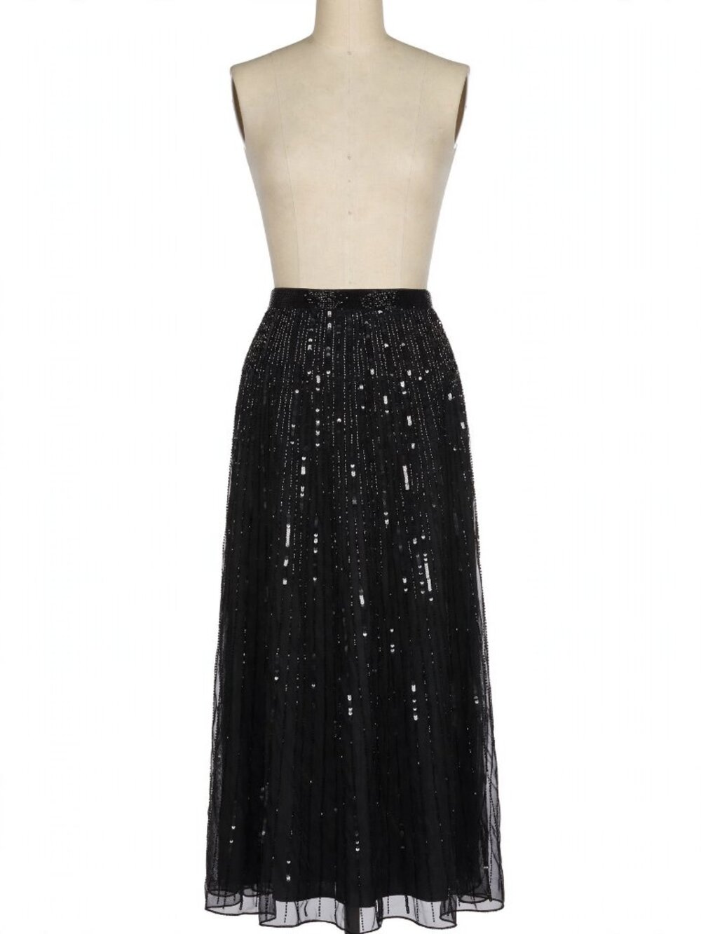 Mac Duggal R5702 Black Sequin Embellished Long Evening Skirt M NWT
